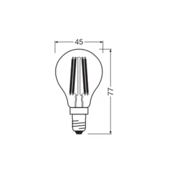 OSRAM LED-filamentpære dråbe E14 1,2W filament 2700K 255lm