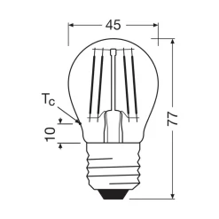 OSRAM LED-filamentpære drop E27 1,2W filament 2700K 255lm