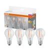OSRAM LED-filamentpære E27 6,5W 827 4-pak