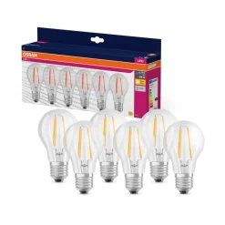 OSRAM LED-filamentpære E27 7W 827 6-pak