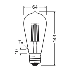 LED-filamentpære E27 3,8W Filament 4,000K^OSRAM
