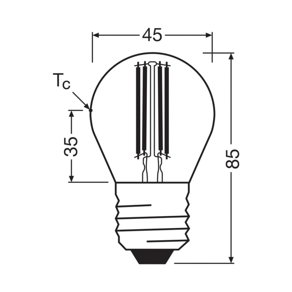 OSRAM LED-filamentpære E27 3,8W 2700K 806lm