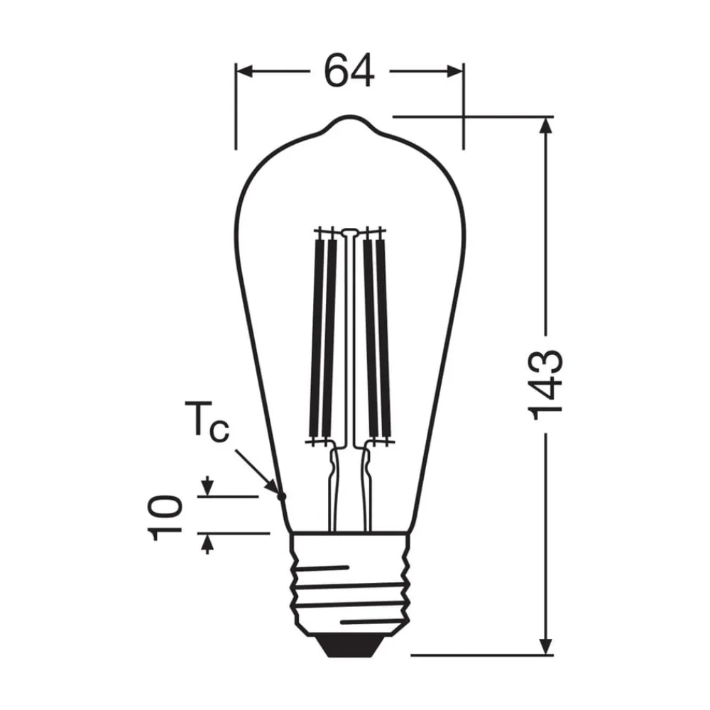 LED-filamentpære E27 3,8W Filament 2,700K^OSRAM Best