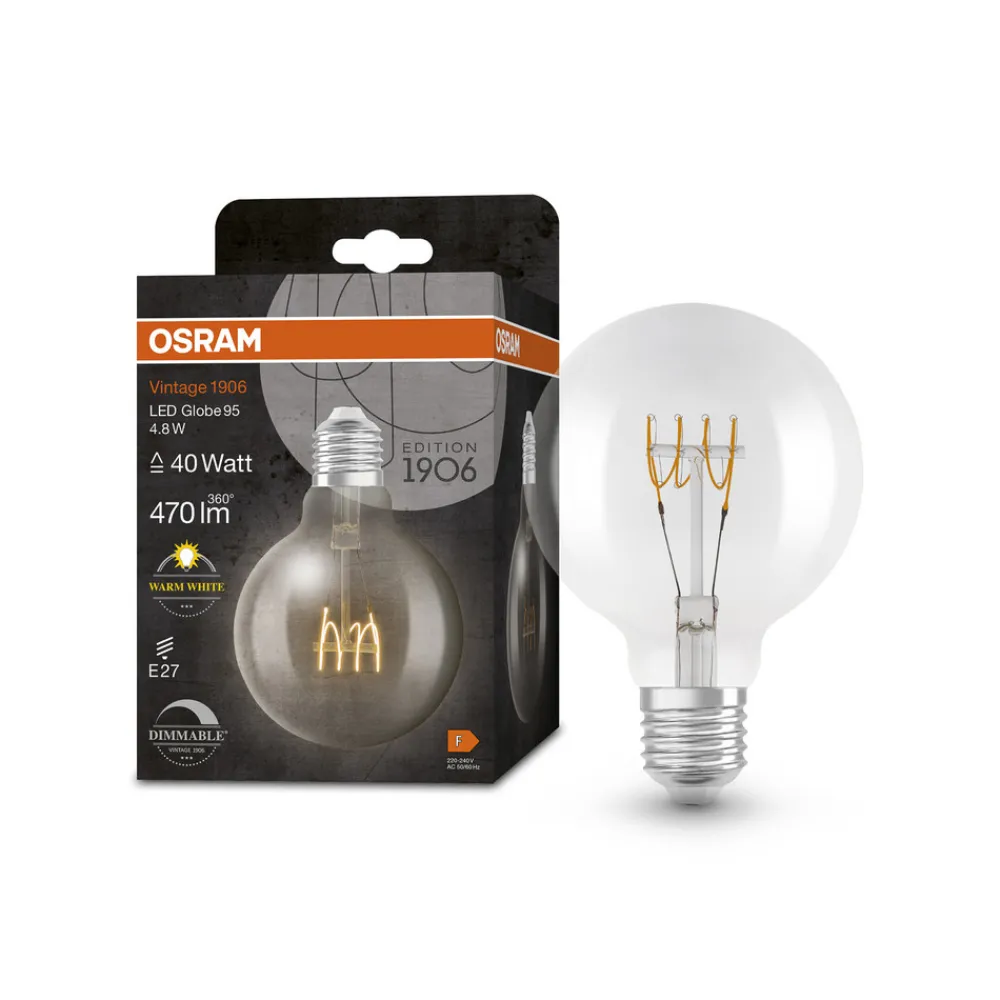 OSRAM LED-globe E27 G95 4,8W 2.700 K filament dimm