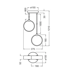 LED-hængelampe Decor Circle, 2 lyskilder, CCT, sort^OSRAM Sale