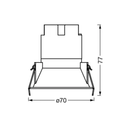 OSRAM Indbygningsspots>LED-indbygningsspot TWIST, hvid/sølv, 840, Ø 7 cm, metal