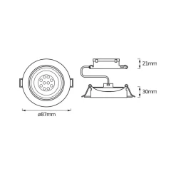 LED-indbygningsspot, 3-pak, nikkel, Ø 9 cm, metal 827 dæmpbar^OSRAM Discount