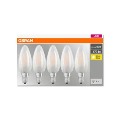 OSRAM LED-kertepære E14 4 W 2.700 K 470 lm 5 stk