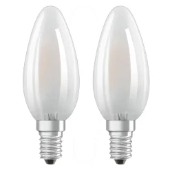 OSRAM Led Pærer>LED-kertepære E14 4W varmhvid, sæt med 2 stk