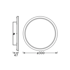 OSRAM LED-loftlampe BATHROOM, sort, Ø 30 cm, IP44 CCT