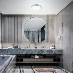 OSRAM LED-loftlampe BATHROOM, krom, Ø 30 cm, IP44, CCT