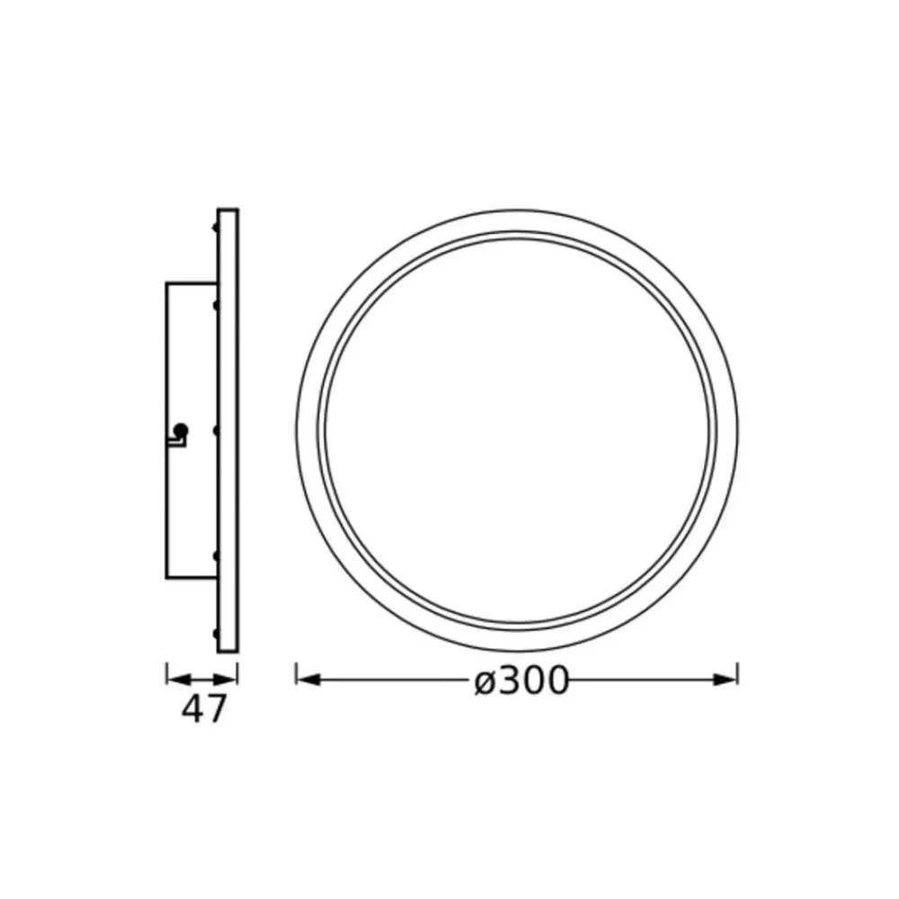 OSRAM LED-loftlampe BATHROOM, krom, Ø 30 cm, IP44, CCT
