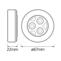 OSRAM Underskabsbelysning>LED-møbellampe DOT-IT-CLASSIC, sølv, batteri, dæmpbar