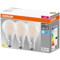 LED-pære E27 Base CL A 11 W 4.000 K mat 3 st^OSRAM Online