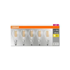 OSRAM LED-pære E14 P40 4 W filament 827 470 lm 5