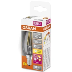 LED-pære E14 4W GLOWdim klar^OSRAM Outlet
