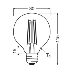 LED-pære Globe G80 E27 2,2W Filament 4,000K^OSRAM Outlet