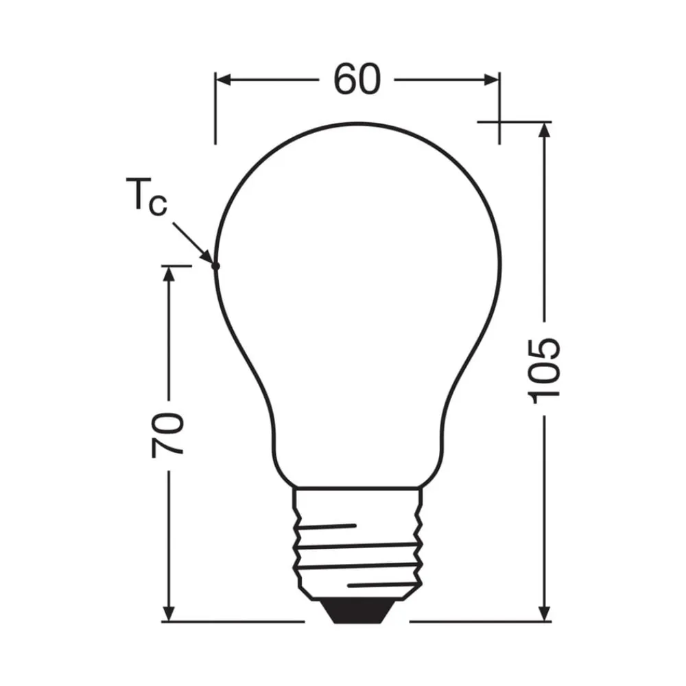 OSRAM LED-pære mat E27 2,2W 2700K 470lm dæmpbar