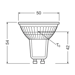 OSRAM Led Pærer>LED-pære PAR16 reflektor GU10 3,3W 100° 4,000K