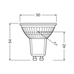 LED-reflektorpære GU10 4,3W 36° 827 klar^OSRAM New
