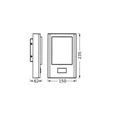 OSRAM Væglampe Med Sensor>LED-sensor-udendørs væglampe ENDURA STYLE ENTRANCE grafit