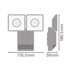 OSRAM Væglampe Med Sensor|Udendørs Spot>LED-sensor-udendørs vægspot ENDURA PRO, hvid, IP55