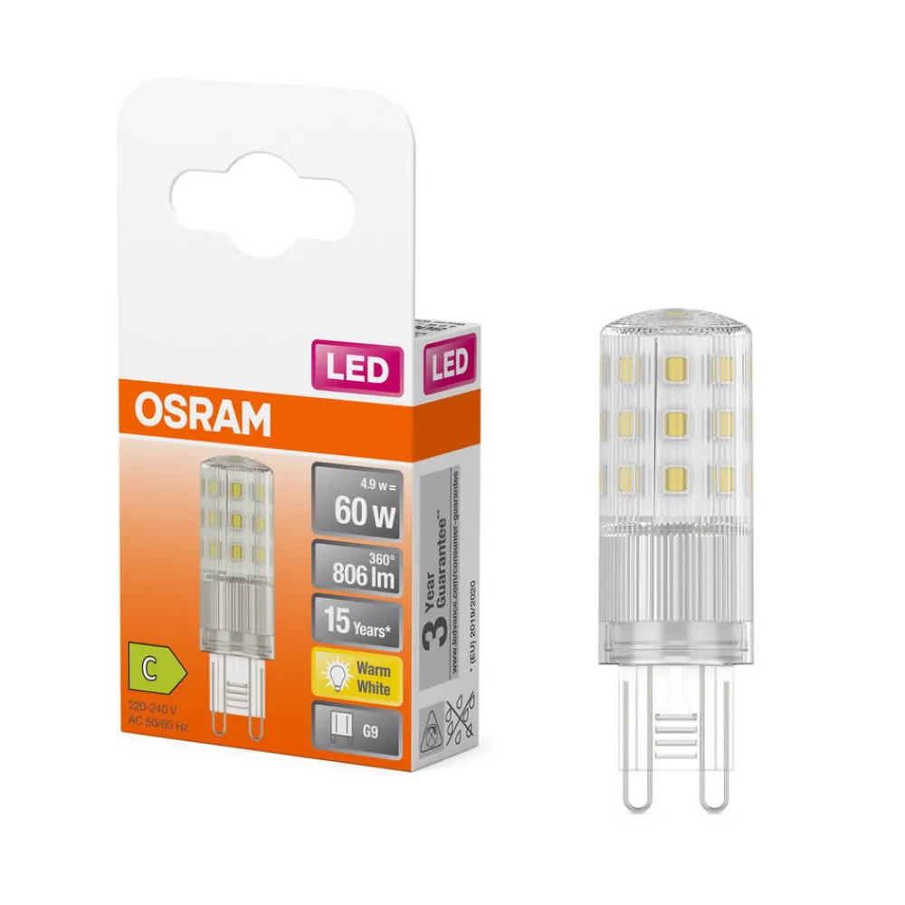 OSRAM Led Pærer>LED-stiftsokkelpære G9 4,9W 2.700K 320°