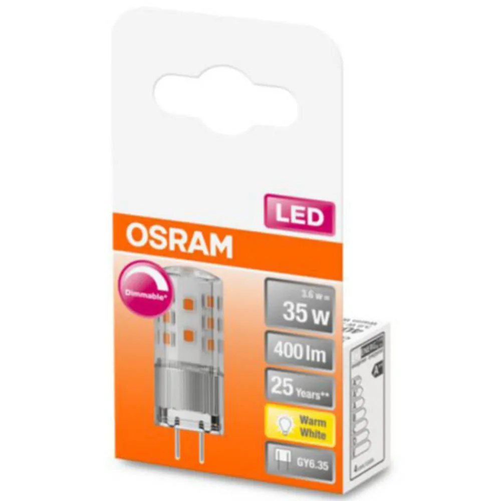LED-stiftsokkelpære GY6.35 4,5W 2.700 K dæmpbar^OSRAM Clearance