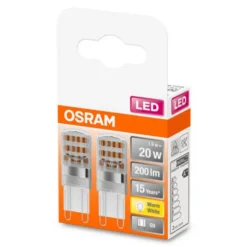 OSRAM LED-stiftsokkelpære G9 1,9W 2.700K klar 2-pak
