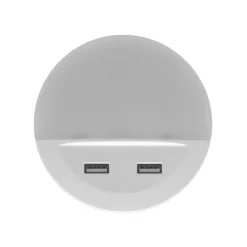 LED-stikkontaktnattelys LUNETTA USB, hvid, Ø 9 cm^OSRAM Discount