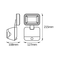 OSRAM Væglampe Med Sensor|Udendørs Spot>LED-udendørs vægspot DOUBLE, 1 lyskilde, hvid, batteri
