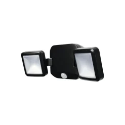 OSRAM Væglampe Med Sensor|Udendørs Spot>LED-udendørs vægspot DOUBLE, sort 2 lyskilder, batteri
