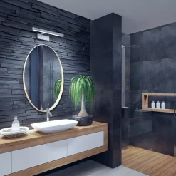 LED-væglampe ORBIS DISC BAR, krom, 40 cm, IP44, CCT^OSRAM New