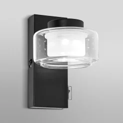 LED-væglampe ORBIS FLAME, sort, metal, IP44 CCT^OSRAM Sale