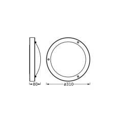 loftlampe BATHROOM, sort Ø 31 cm metal/glas IP44^OSRAM Best