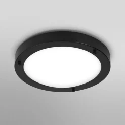 loftlampe BATHROOM, sort Ø 31 cm metal/glas IP44^OSRAM Best