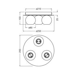 loftlampe Decor Bubble, 3 lyskilder, stål, farvet, E27^OSRAM New