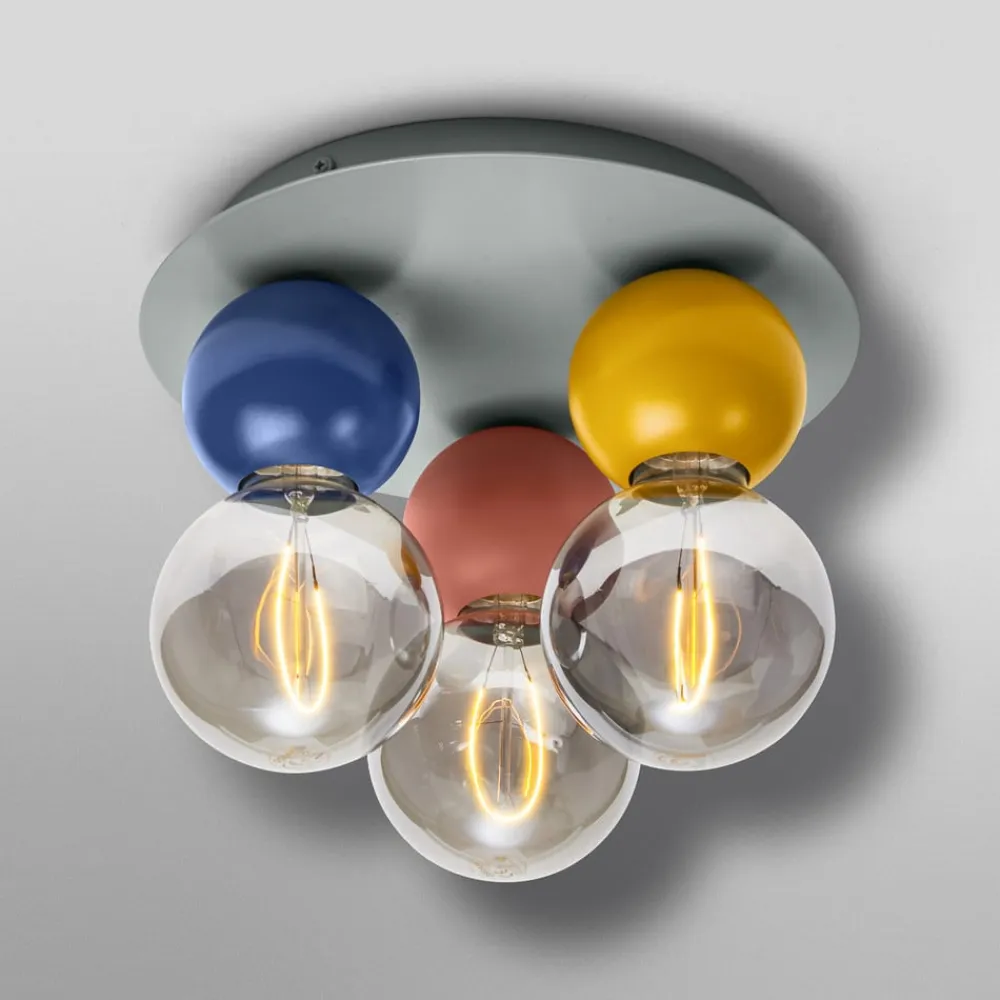 loftlampe Decor Bubble, 3 lyskilder, stål, farvet, E27^OSRAM New