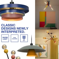 loftlampe Decor Bubble, 3 lyskilder, stål, farvet, E27^OSRAM New