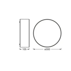 OSRAM loftlampe ORBIS PARIS, sort, Ø 30 cm tekstil E27