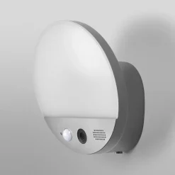 WiFi udendørs væglampe ROUND, kamera, sensor, grå^OSRAM SMART+ New