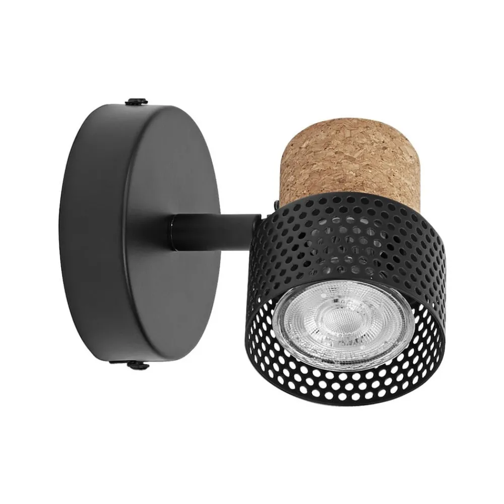 OSRAM vægspot CORK, sort, 1 spot, GU10-LED 927 dæmpbar