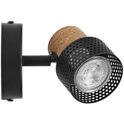 OSRAM vægspot CORK, sort, 1 spot, GU10-LED 927 dæmpbar