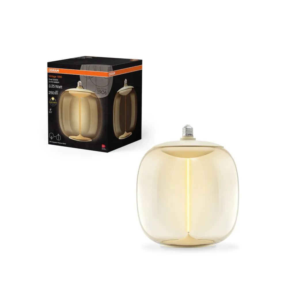 OSRAM Vintage 1906 Big Oval, ravgul, E27, 2.700 K, glødetråd