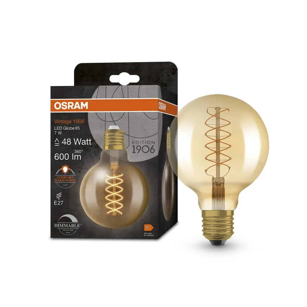 OSRAM Vintage 1906 E27 7W LED G95 822 guld dæmpbar