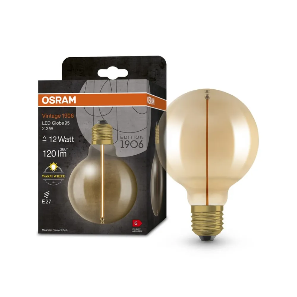 OSRAM Filament Pære>Vintage 1906 LED-globe G95 E27 2,2W 827 guld