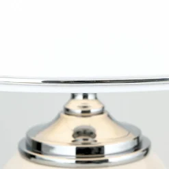 ORION Ovum bordlampe, hvid/krom, højde 48 cm, keramik/chintz