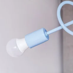 Børn HELAM Oxford loftlampe, Ø 44 cm, lyseblå, metal, 3 lyskilder