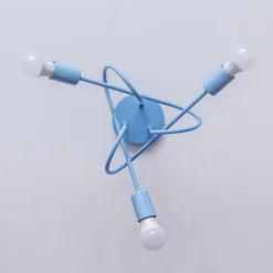 Børn HELAM Oxford loftlampe, Ø 44 cm, lyseblå, metal, 3 lyskilder