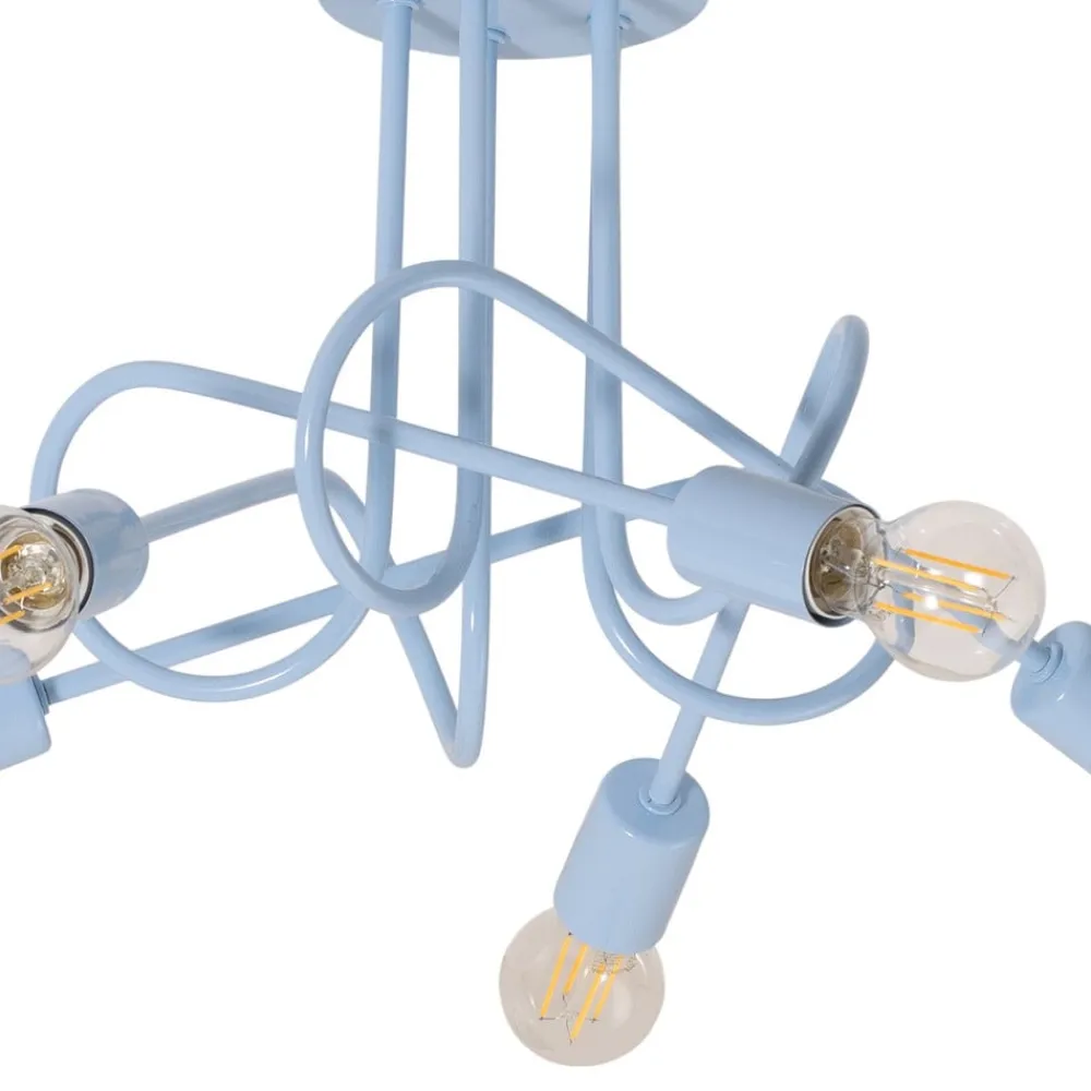 Børn HELAM Loftlamper>Oxford loftlampe, lyseblå, Ø 47 cm, metal, 5 lyskilder